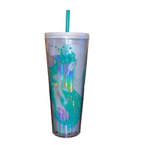 New 2022 Holiday Starbucks Mermaid Siren Venti 24oz Tumbler with Straw